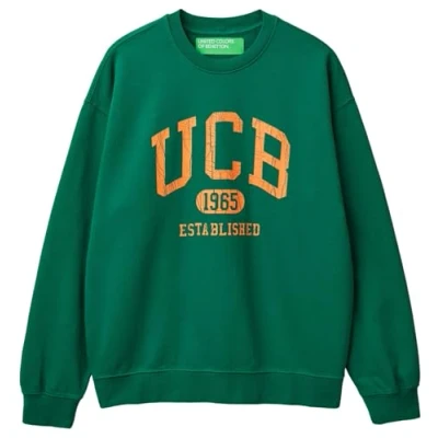 Image of United Colors of Benetton Men&#039;s Maglia G/C M/L 342zu1093 Hooded Sweatshirt, Green, XXL