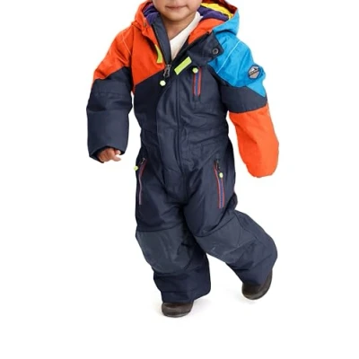 Image of Killtec Kesley Mini Children&#039;s Snowsuit with Hood 10,000 mm Water Column Ski Suit for Boys and Girls, Dark Navy, 122/128