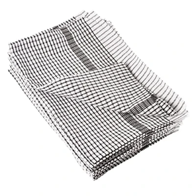 Image of Vogue CC597 Wonderdry Tea Towels, 75% Cotton And 25% Polyester, Black (Pack of 10)