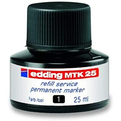 Image of Edding EMTK25001 MTK25 Refill Ink for Permanent Marker, 25ml Volume, Black 001, Pack of 10,4 MTK25001