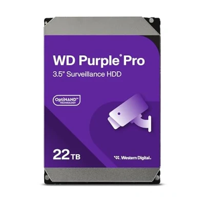 Image of WD Purple Pro 22TB Smart Video 3.5&quot; Internal Hard Drive, AllFrame Technology, 550TB/yr, 512MB Cache, 7200 RPM, 5 Year Warranty