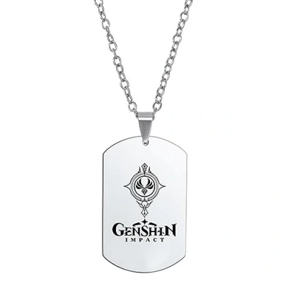 Image of Genshin Impact Necklace Barbatos Venti Pendant Tartaglia Zhongli Kaeya Ganyu Chain Small Cartoon Figure Hutao Razor Klee Keqing Creative Gift