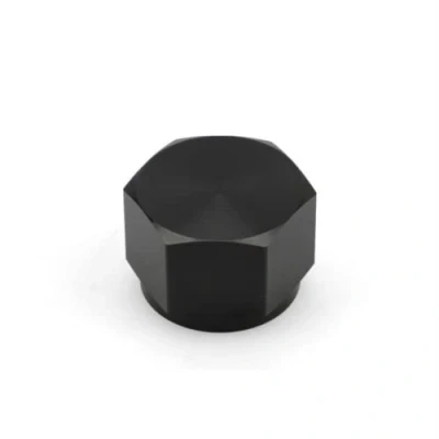 Image of AN6 AN8 AN10 Female Flare Fitting Cap Block Off Aluminum Black (AN8)