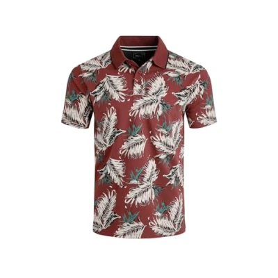 Image of Weird Fish Sarat Printed Polo shirt, Men&#039;s, Size: XL, Red