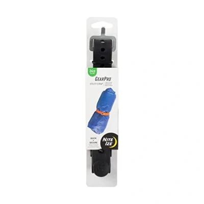 Image of Nite ize USL24 01 R3 GearPro, Utility Strap to Secure Tarps, Hoses, Skis, Lumber, 80 lb. Load Limit, 24 inch, Black