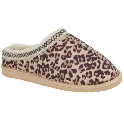Image of Jo &amp; Joe Women&#039;s Braided Indoor Outdoor Insulated Slippers Boots (Leopard, UK Footwear Size System, Adult, Women, Numeric, Medium, 6)