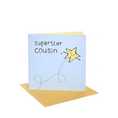 Image of UK Greetings Birthday Card for Cousin Superstar Design