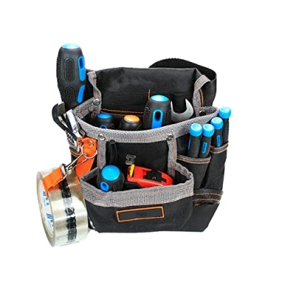 Image of 7 Pockets Gardening Tools Belt Bags Garden Waist Bag Hanging Pack Plier Wrench Pouch Storage(Black)