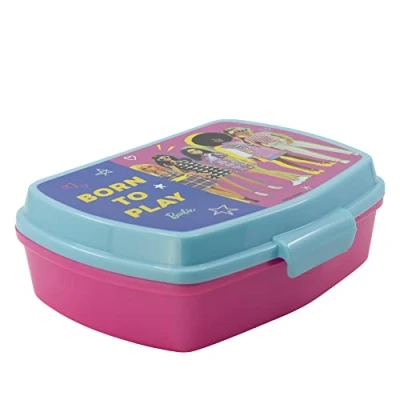 Image of Stor 15974 Lunch Box, BPA Free Plastic, 250 centiliters, Pink Barbie