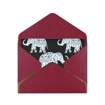 Image of VPPUR Elephant Print Greeting Card Blank Note Cards with Envelopes Versatile Assortment for All Occasions