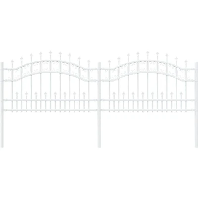 Image of vidaXL Garden Fence White 115 cm Powder coated steel