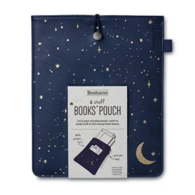 Image of IF Bookaroo Books Stuff Pouch Moon &amp; Stars, Dark Blue/Gold