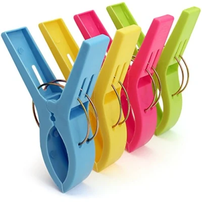 Image of igadgitz home U6815 Beach Towel Clips Plastic Hanging Pegs Multipurpose Quilt for Laundry, Sunbed, Pool Lounger, Clothes etc Pack of 4
