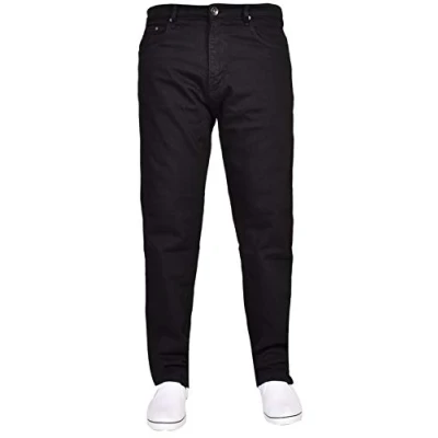 Image of True Face Mens Jeans Straight Leg Denim Pants Zip Fly Classic Fit Trousers Black 38L