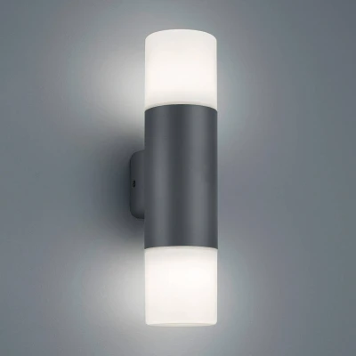 Image of Trio Lighting Hoosic outdoor wall lamp two bulb anthracite