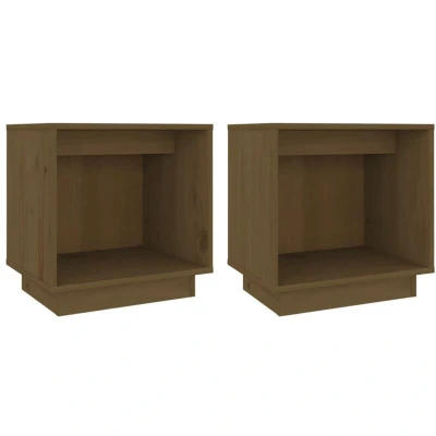Image of vidaXL Bedside Cabinets 2 pcs Honey Brown 40x30x40 cm Solid Wood Pine