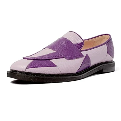 Image of L37 HANDMADE SHOES Women&#039;s Crystal Castles Loafer Flat, Lilac/Violet, 2 UK