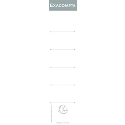Image of Exacompta Ref 5358E Spine Labels For Lever Arch Files (Pack of 10) 185mm Height, Suitable With A 50mm Spine, Self Adhesive White