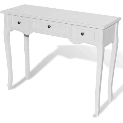Image of vidaXL Dressing Console Table with Three Drawers White