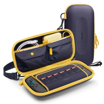 Image of Spigen Nano Pop Pro Case Compatible with Nintendo Switch 2 2025 Compact Carrying Pouch Game Card Storage Blueberry Navy