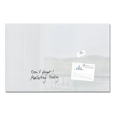 Image of SIGEL GL141 Premium Glass magnetic Board / White Board, glossy surface, 100 x 65 cm, easy mounting, super Artverum