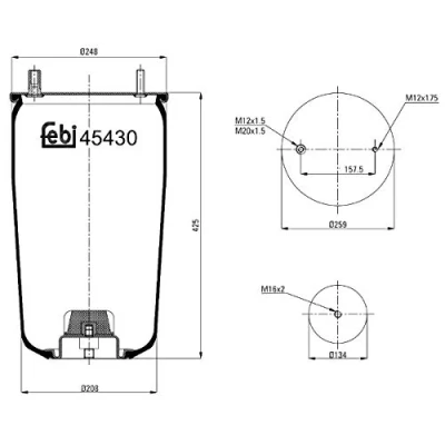 Image of 0542941770 Boot, air suspension FEBI BILSTEIN 45430