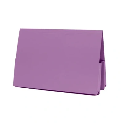 Image of Exacompta Ref 214 MVEZ Guildhall Double Pocket Legal Wallet, 250 x 355mm, 315gsm Premium Heavyweight Manilla, Holds A4 &amp; Foolscap Documents Mauve, Pack of 25