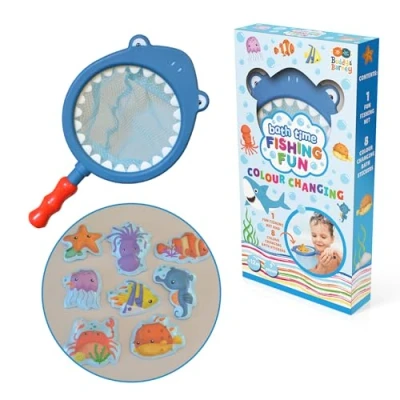 Image of Buddy &amp; Barney Bath Time Fishing Fun Colour Changing Stickers, Unisex Children&#039;s Toys, Sea Creatures Novelty Gifts