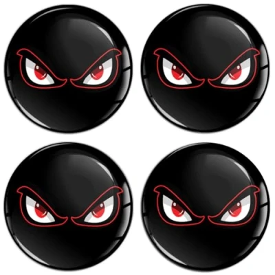 Image of SkinoEu® 4 x 68mm Domed 3D Wheel Rims Center Stickers For Centre Hub Trim Caps No Fear Eyes Auto Moto Car Logo Badge A 4068