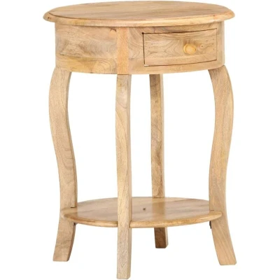 Image of vidaXL Side Table 37x37x61 cm Solid Mango Wood
