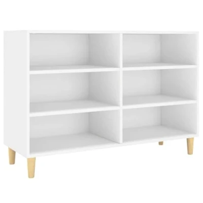 Image of vidaXL Sideboard Chipboard Side Book Storage Cabinet Standing Shelf Cupboard Locker Home Organiser Living Room Bedroom Furniture White