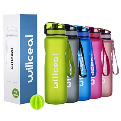 Image of willceal Sport Water Bottle,BPA Free Tritan,1L (36oz), Premium Leak Proof Plastic Bottle Sport, Sports Bicycle for Camping Outdoors, Cycling, Hiking, Yoga, Gym and more (Green, 1000ml)