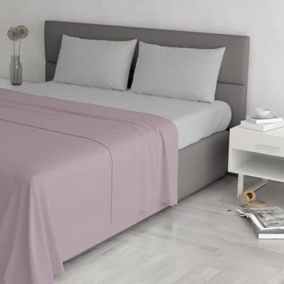 Image of Trend Chic Bed Set, 100% Cotton, Made in Italy, Double, Antique Pink