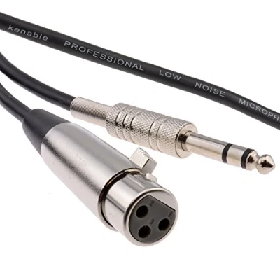 Image of kenable Balanced XLR 3 Pin Socket to 6.35mm Male Stereo Jack Plug Cable 5m [5 metres]