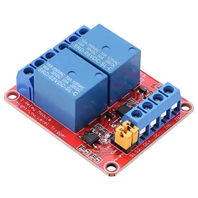 Image of 2 Channel Optocoupler Relay Module High and Low Level Trigger (5V)