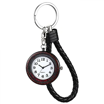 Image of JewelryWe Fully Jewelled Pocket Watch Portable Key Chain FOB Clip On Backpack Belt Ring Watches for Men Women