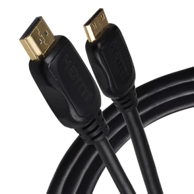 Image of Maplin Mini HDMI to Cable 1M, 4K 30Hz Ultra HD High Speed, ARC, HDR, 3D, Ethernet, Connect Camera, DSLR, Tablet, Laptop your TV, Monitor and Projector