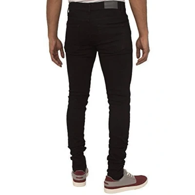 Image of Enzo New Mens Designer Stretch Super Skinny Denim Jeans Blue Black All Waist 36 W X 34L