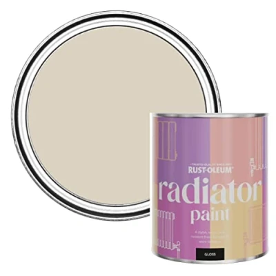 Image of Rust Oleum Beige Heat Resistant Radiator Paint in Gloss Finish Hessian 750ml