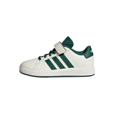 Image of adidas Unisex Kids Grand Court 2.0 Shoes Tennis Shoes, Off White Collegiate Green Core Black, 11 UK Child