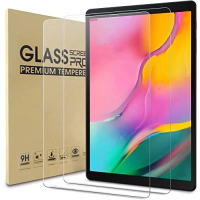 Image of World Biz [2 Pack] Screen Protector for Samsung Galaxy Tab A 10.1 2019 SM T515/T510, Tempered Glass [Shatterproof] [Bubble Free] [High Definition] [Scratch Proof]