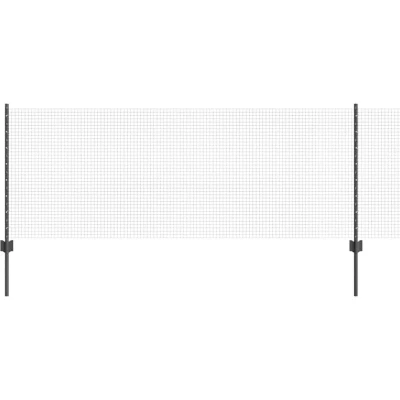 Image of vidaXL Welded Wire Fence with 22 U Posts Grey 0.8x50 m Steel
