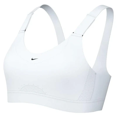Image of Nike Dri FIT Alpha High Support Bra Women&#039;s Size S, White, Moisture Wicking, Ideal for Running