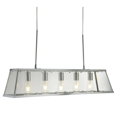 Image of Voyager 5 Light Ceiling Pendant Bar Chrome, Clear, E27