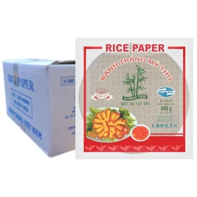 Image of Round Vietnamese Rice paper 22cm 340g Summer Roll Goi Cuon Banh Trang Fresh Spring Pack of 1