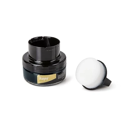 Image of Kaps Shoe Cream with Sponge Applicator, Intensive Leather Care and Nourishing, Delicate, 70 colours (117 navy blue)