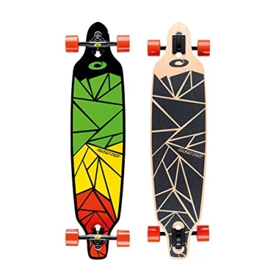 Image of Osprey Twin Tip Longboard, 39inch Complete Skateboard, 7 PLY Canadian Maple Deck, For Kids Adults and Beginners, Shapes, Multiple Colours