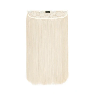 Image of Lullabellz Thick Straight Clip In Hair Extensions, 18 Inch Length, Bleach Blonde