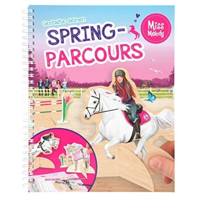 Image of Depesche 10901 Colouring Book with Craft Pages, Miss Melody Design Your Spring Course, Approx. 24.5 x 20 1.5 cm, Multicoloured