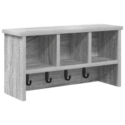 Image of Wall mounted Coat Rack with Shelf Storage Grey sonoma 50 x 16 26 cm vidaXL